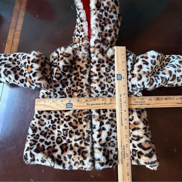Little Me Jacket Infant Girls' 18 Months Soft Faux Fur Leopard Print Dress Coat - Picture 5 of 5